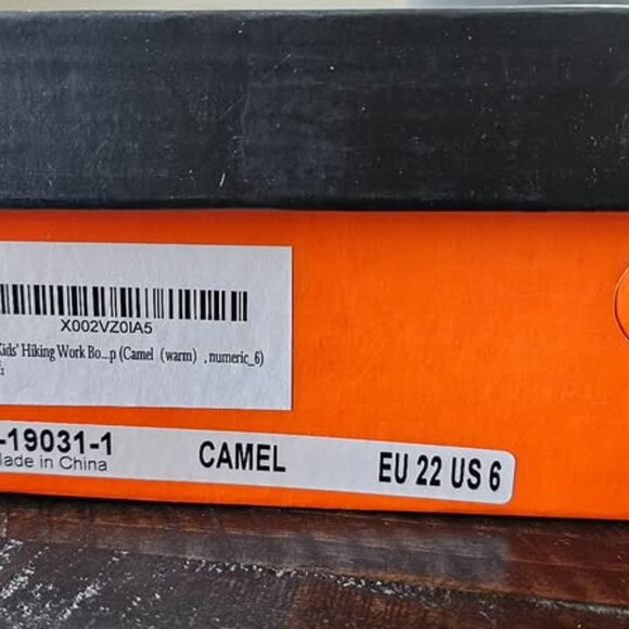 TZJS, Waterproof Outdoor Ankle Hiking Work Boots, Camel, Toddler - Picture 4 of 8